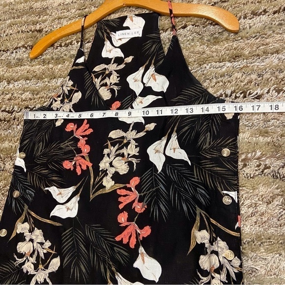 Linen Lux Small Midi Dress Hawaiian floral print - Picture 7 of 8